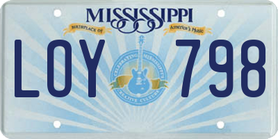 MS license plate LOY798