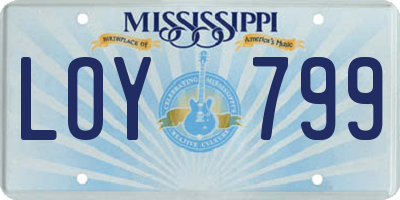 MS license plate LOY799