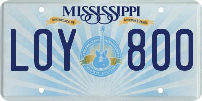 MS license plate LOY800