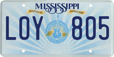 MS license plate LOY805