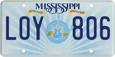 MS license plate LOY806