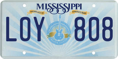 MS license plate LOY808