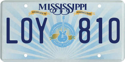 MS license plate LOY810