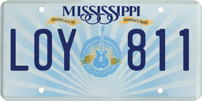 MS license plate LOY811