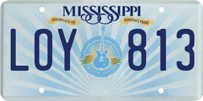 MS license plate LOY813