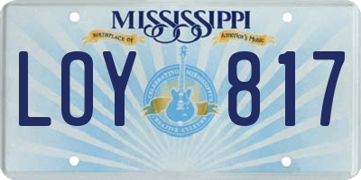 MS license plate LOY817