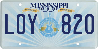 MS license plate LOY820