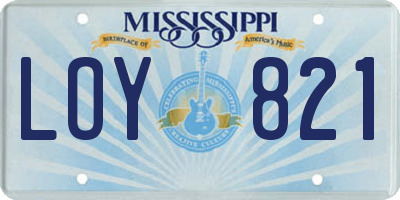 MS license plate LOY821