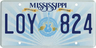 MS license plate LOY824