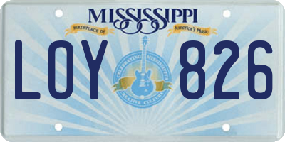 MS license plate LOY826