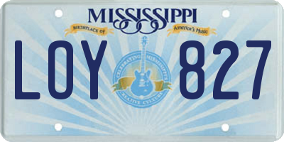 MS license plate LOY827