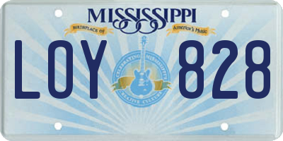 MS license plate LOY828