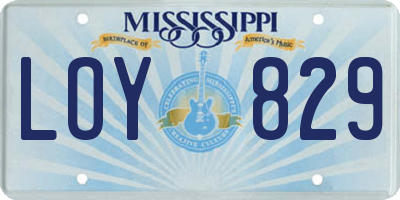 MS license plate LOY829