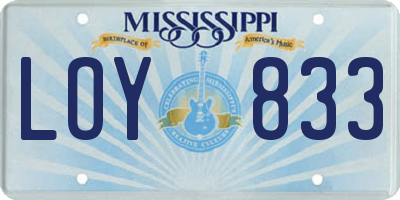 MS license plate LOY833