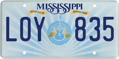 MS license plate LOY835