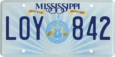 MS license plate LOY842