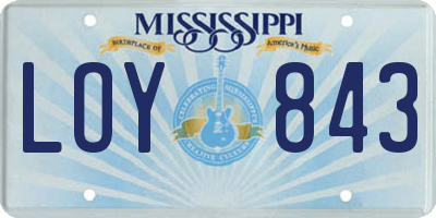 MS license plate LOY843