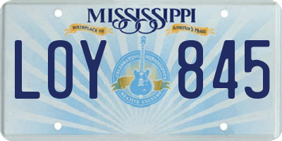MS license plate LOY845