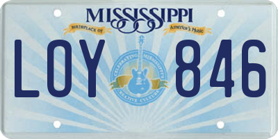 MS license plate LOY846
