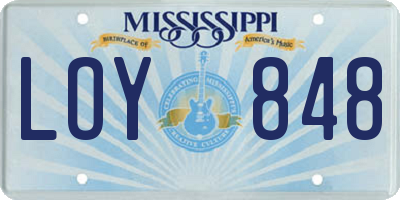 MS license plate LOY848