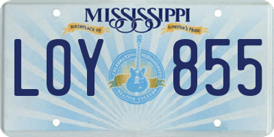 MS license plate LOY855