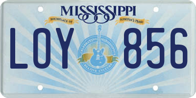 MS license plate LOY856