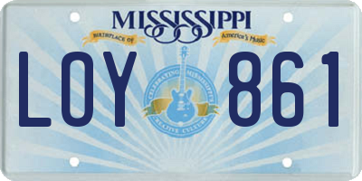 MS license plate LOY861