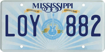 MS license plate LOY882