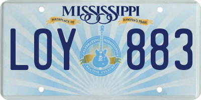 MS license plate LOY883