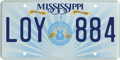 MS license plate LOY884