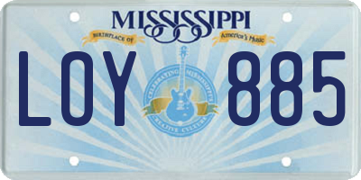 MS license plate LOY885