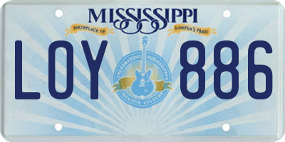 MS license plate LOY886