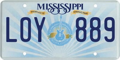 MS license plate LOY889