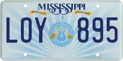 MS license plate LOY895
