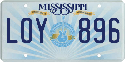 MS license plate LOY896