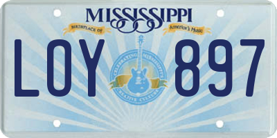 MS license plate LOY897