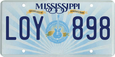 MS license plate LOY898