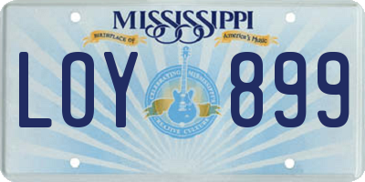 MS license plate LOY899
