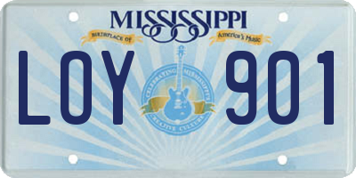 MS license plate LOY901