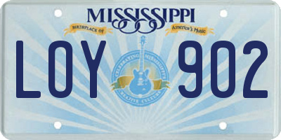 MS license plate LOY902