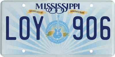 MS license plate LOY906