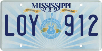 MS license plate LOY912