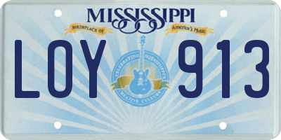 MS license plate LOY913