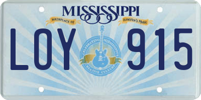 MS license plate LOY915