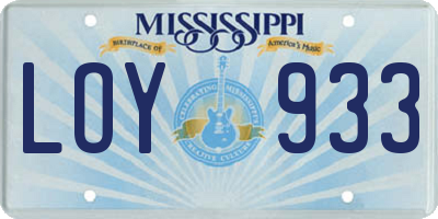 MS license plate LOY933