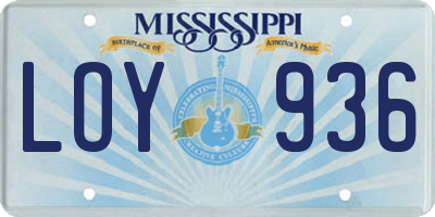 MS license plate LOY936