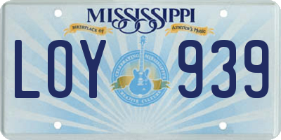MS license plate LOY939