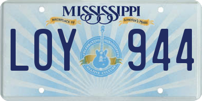 MS license plate LOY944