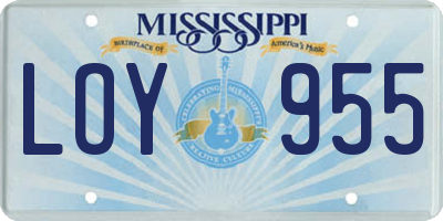 MS license plate LOY955