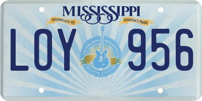 MS license plate LOY956